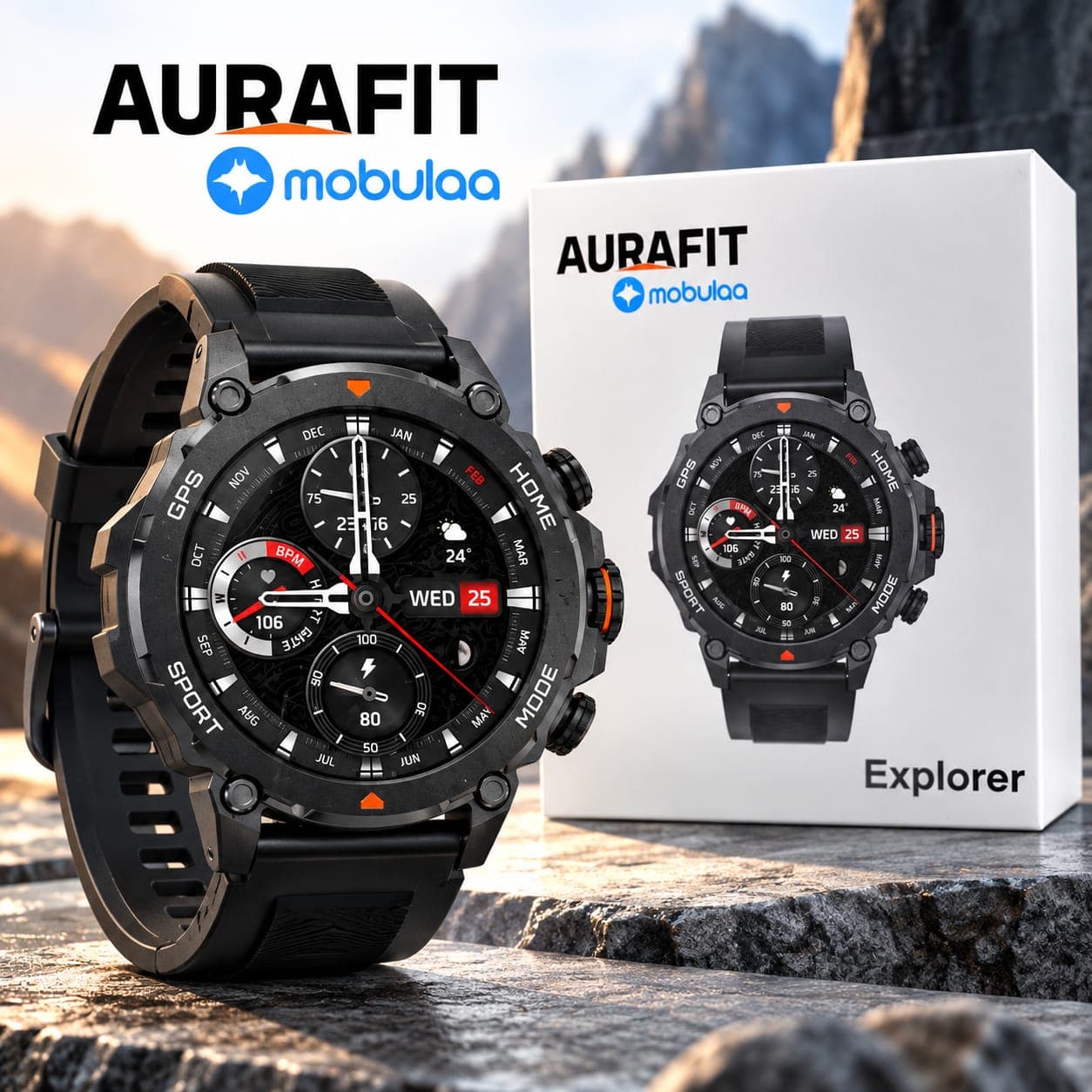 Smartwatch Aurafit Explorer Deportivo con Llamadas, GPS y Pantalla AMOLED