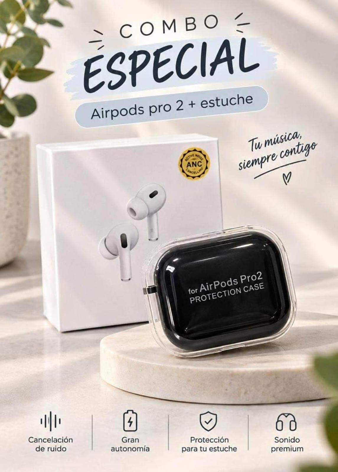 Combo Auriculares AirPods Pro 2 con Estuche Protector
