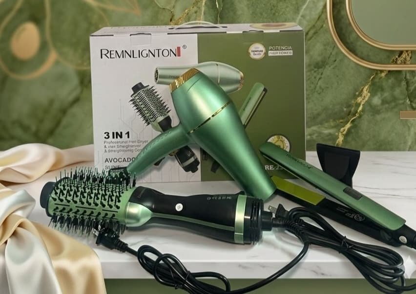 Combo Profesional 3 en 1: Secador, Cepillo y Plancha para Cabello