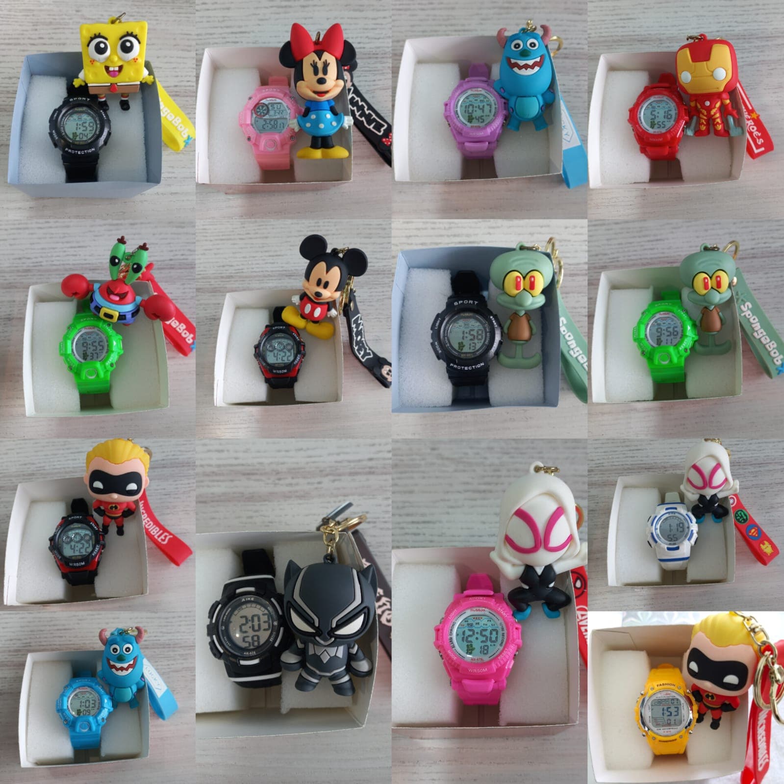 Combo Reloj Digital Infantil + Llavero de Personaje